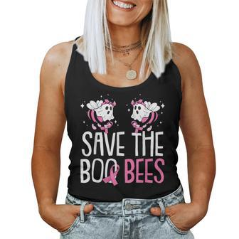 Save The Breast Cancer Awareness Boo Bees Halloween Women Tank Top | Mazezy AU