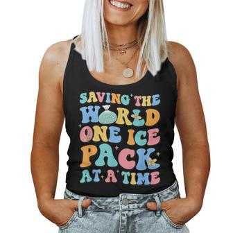 Saving The World One Ice Pack At Time School Nurse Week Women Tank Top - Monsterry