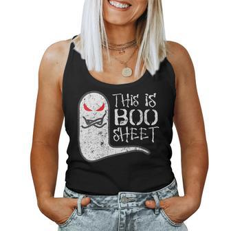 Scary This Is Boo Sheet Halloween Costume Ironic Joke Women Tank Top | Mazezy
