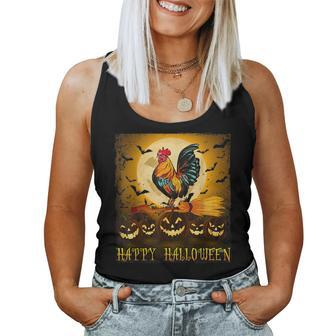 Scary Chicken Happy Halloween Pumpkins Chicken Lover Women Tank Top | Mazezy
