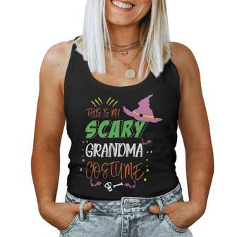 This Is My Scary Grandma Costume With A Witch Hat And Bones Women Tank Top | Mazezy
