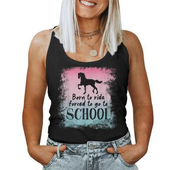 To School For Horseback Riding Horse Women Tank Top | Mazezy