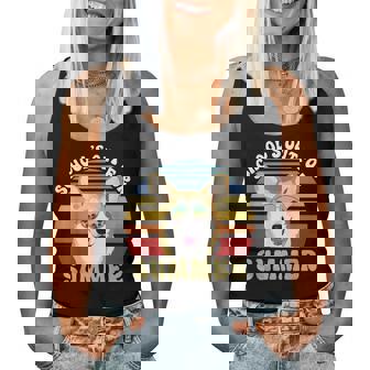 Schools Out For Summer Beach Vibe Corgi Dog Teacher Women Tank Top | Mazezy