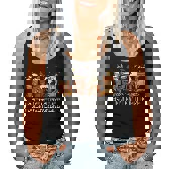 Science Teacher Horror Fall Coffee Halloween Pumpkin Autumn Science Teacher Women Tank Top | Mazezy