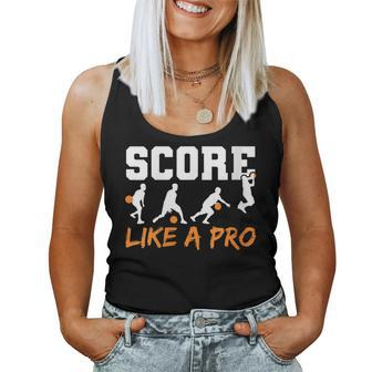 Score Like A Pro Motivational Basketball Women Tank Top | Mazezy
