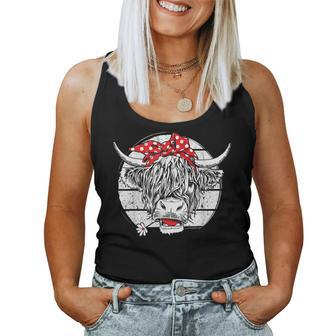 Scottish Highland Cow Cattle Hairy Cow Flowers Woman Women Tank Top Basic Casual Daily Weekend Graphic - Thegiftio UK