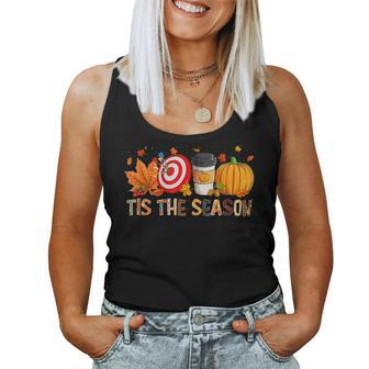 The Season Leopard Pumpkin Darts Halloween Fall Leaf Halloween Women Tank Top | Mazezy
