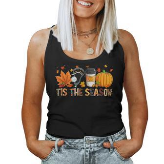 The Season Leopard Pumpkin Lacrosse Halloween Fall Leaf Halloween Women Tank Top | Mazezy