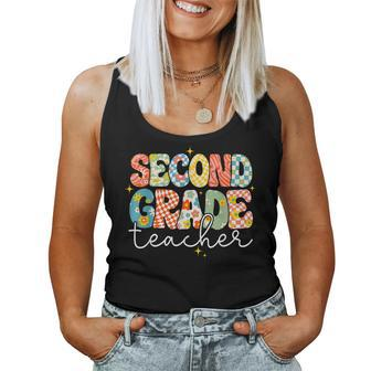 Second Grade Teacher Happy First Day Back To School Retro Women Tank Top - Seseable