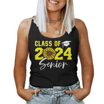 Senior 24 Class Of 2024 Back School Graduation 24 Sunflower Women Tank Top | Mazezy