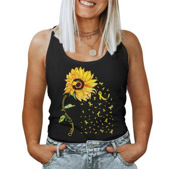 In September Wear Gold Childhood Cancer Awareness Sunflower Women Tank Top | Mazezy CA