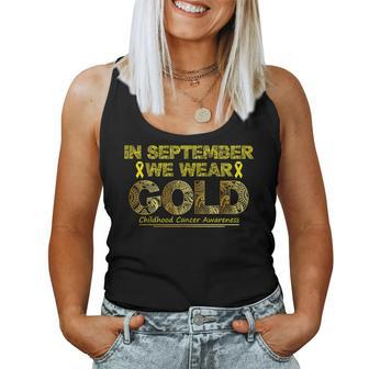 In September We Wear Gold Childhood Cancer Awareness Women Tank Top | Mazezy