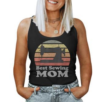 Sewing Mom Retro Machine Sunset Women Tank Top | Mazezy
