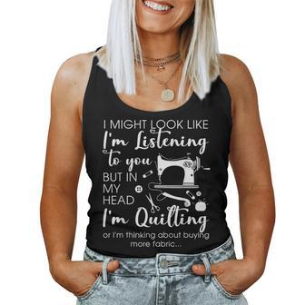 Sewing Quote Vintage Quilters Sewers Women Women Tank Top | Mazezy AU