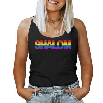Shalom Gay Pride Rainbow Flag Jewish Lgbtqia Women Tank Top | Mazezy CA