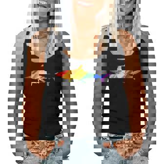 Shark Rainbow Flag T Gay Pride Cool Shark Women Tank Top | Mazezy