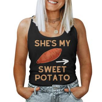 Shes My Sweet Potato I Yam Matching Couple Halloween Fall Sweet Potato Women Tank Top | Mazezy