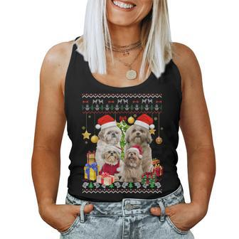 Shih Tzu Ugly Christmas Sweater Santa Hat Women Tank Top - Monsterry DE