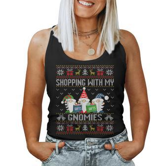 Shopping With My Gnomies Ugly Christmas Sweater Women Tank Top - Monsterry DE