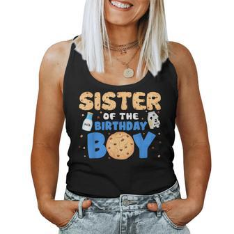 Sister Of The Birthday Boy Milk And Cookies 1St Birthday Women Tank Top
