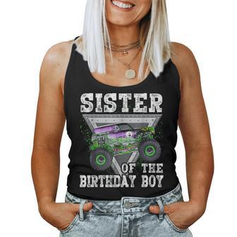 Sister Of The Birthday Boy Monster Truck Birthday Family Women Tank Top - Thegiftio UK