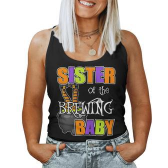 Sister Of Brewing Baby Halloween Theme Baby Shower Spooky Women Tank Top - Monsterry DE