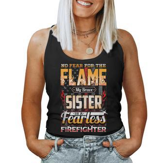 Sister Firefighter American Flag Family Fire Fighting Pride Women Tank Top | Mazezy