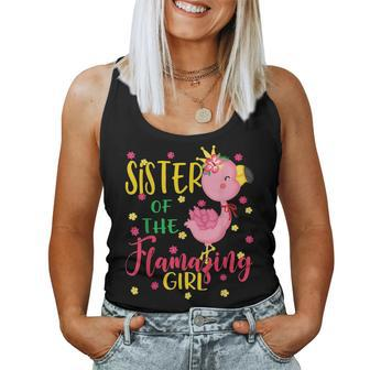 Sister Of The Flamazing Girl Cute Flamingo Sister Birthday Women Tank Top | Mazezy