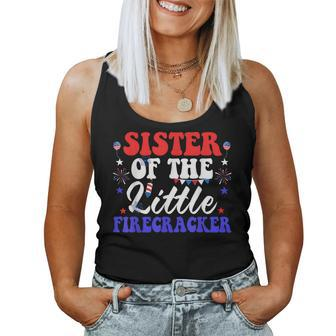 Sister Of The Little Firecracker 4Th Of July Patriotic Patriotic Women Tank Top | Mazezy