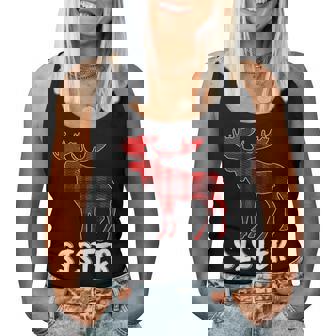 Sister Moose Plaid Christmas Pajama Family Matching Women Tank Top Basic Casual Daily Weekend Graphic - Thegiftio