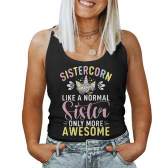 Sistercorn Like A Normal Sister Only More Awesome Sister Women Tank Top Basic Casual Daily Weekend Graphic - Thegiftio UK