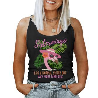 Sistermingo Cute Summer Vibes Pink Flamingo For Sister Women Tank Top | Mazezy