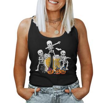 Skeleton Beer And Laughs The Perfect Halloween Women Tank Top - Monsterry