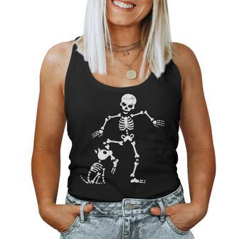 Skeleton And Dog Halloween Costume Skull Women Tank Top - Seseable