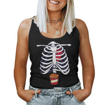 Skeleton Fried Chicken Halloween Foodie Scary Food Lover Women Tank Top | Mazezy