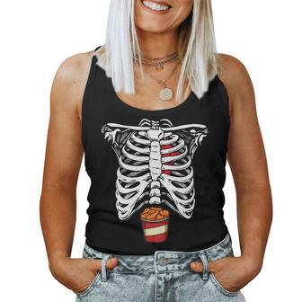 Skeleton Fried Chicken Halloween Chicken Lover Scary Women Tank Top | Mazezy