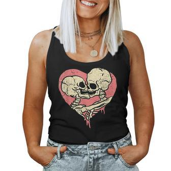 Skeleton Kissing Halloween Costume Bones Skulls Women Tank Top | Mazezy