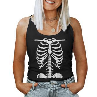 Skeleton Rib Cage Halloween Costume Skeleton Women Tank Top - Seseable