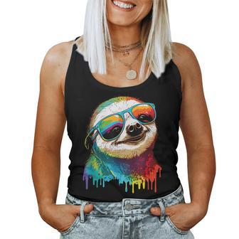 Sloth Colorful Sloth Outfit Sloth Lover Women Tank Top | Mazezy