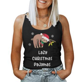 Sloth In Snow Lazy Christmas Pajamas Holiday Family Pajama Women Tank Top Basic Casual Daily Weekend Graphic - Thegiftio UK