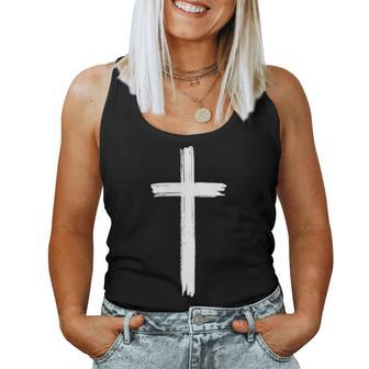 Small Cross Subtle Christian Minimalist Religious Faith Women Tank Top Weekend Graphic - Monsterry