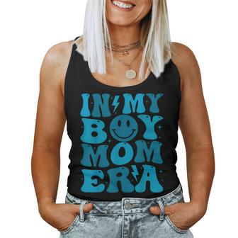 Smile Face In My Boy Mom Era Groovy Mom Of Boys Women Tank Top Weekend Graphic - Monsterry AU
