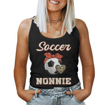 Soccer Nonnie Bandana Leopard Heart Fans Mothers Day Women Tank Top Basic Casual Daily Weekend Graphic - Seseable