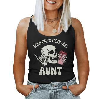 Someone's Cool Ass Aunt Cool Auntie Club Skull Skeleton Women Tank Top - Monsterry