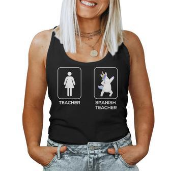 Spanish Teacher Dabbing Dance Unicorn For Teacher Women Tank Top | Mazezy AU