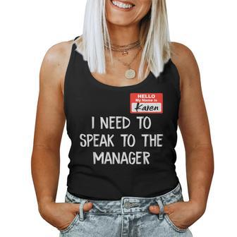 Speak To The Manager Karen Halloween Costume For Women Tank Top - Seseable
