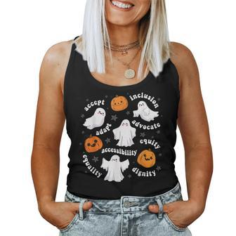 Special Education Teacher Halloween Ghost Pumpkin Sped Women Tank Top - Monsterry