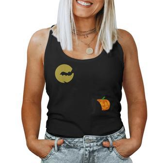 Spooky Bats And Cats Fall Halloween Halloween Women Tank Top | Mazezy