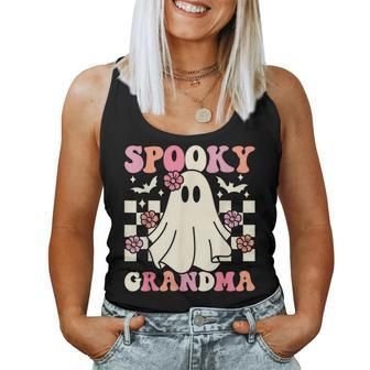 Spooky Grandma Halloween Ghost Costume Retro Groovy Women Tank Top - Seseable