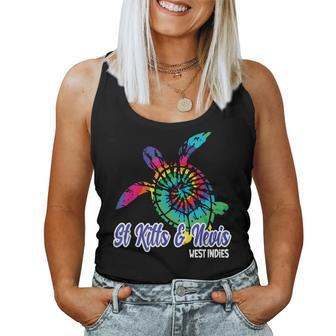 St Kitts And Nevis Souvenirs Tie Dye Save Sea Turtle Women Tank Top Basic Casual Daily Weekend Graphic - Seseable